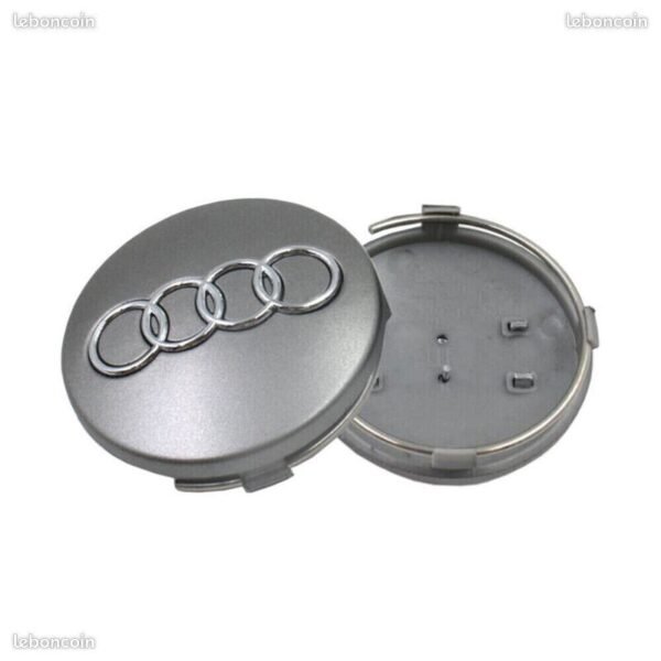 4x Audi Wheel Center Caps – 60mm Logo Hub Covers for A3 A4 Q3 Q5